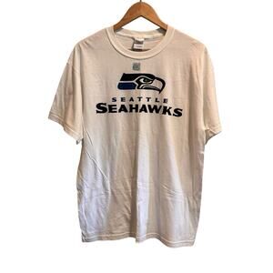 Seahawks Seattle Football White Gildan T Shirt Size Large